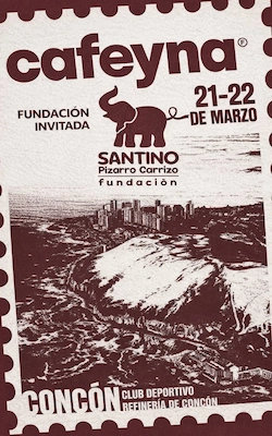 Afiche de la Feria Cafeyna junto a lofo Fundación Santino Pizarro Carrizo.